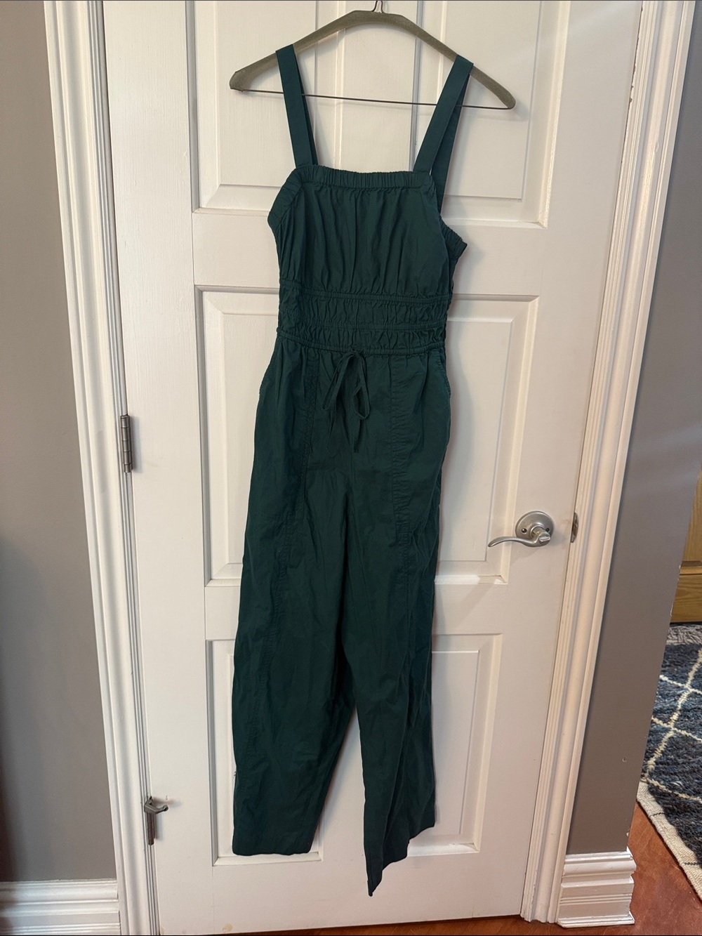 Universal Thread Forest Green Smocked Bodice Jumpsuit
